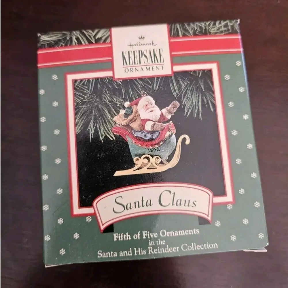 Santa Claus`1992`No Christmas Is Complete Without Santa Visit.Hallmark Ornament